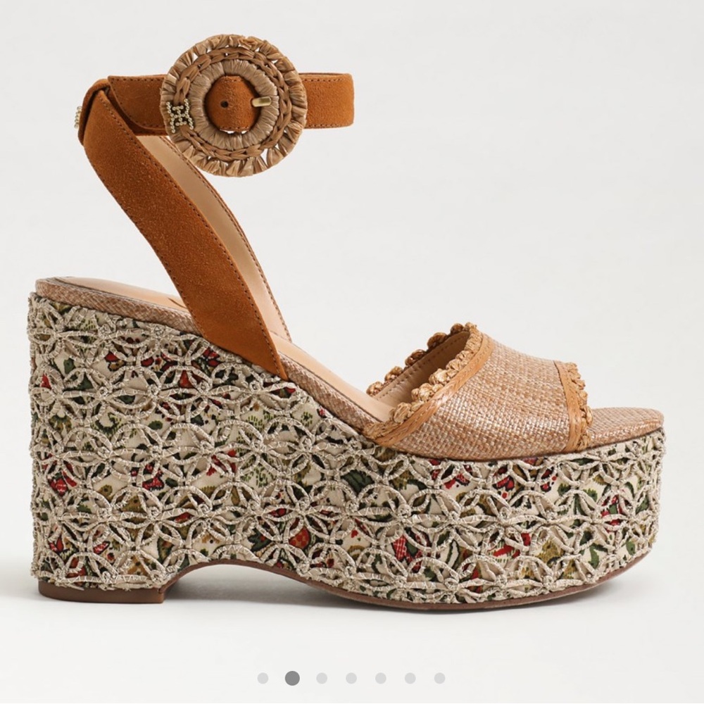 NEW SAM EDELMAN AMBER PLATFORM WEDGE SANDAL - Picture 3 of 14